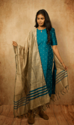 3 pcs Raw Silk (Blue)